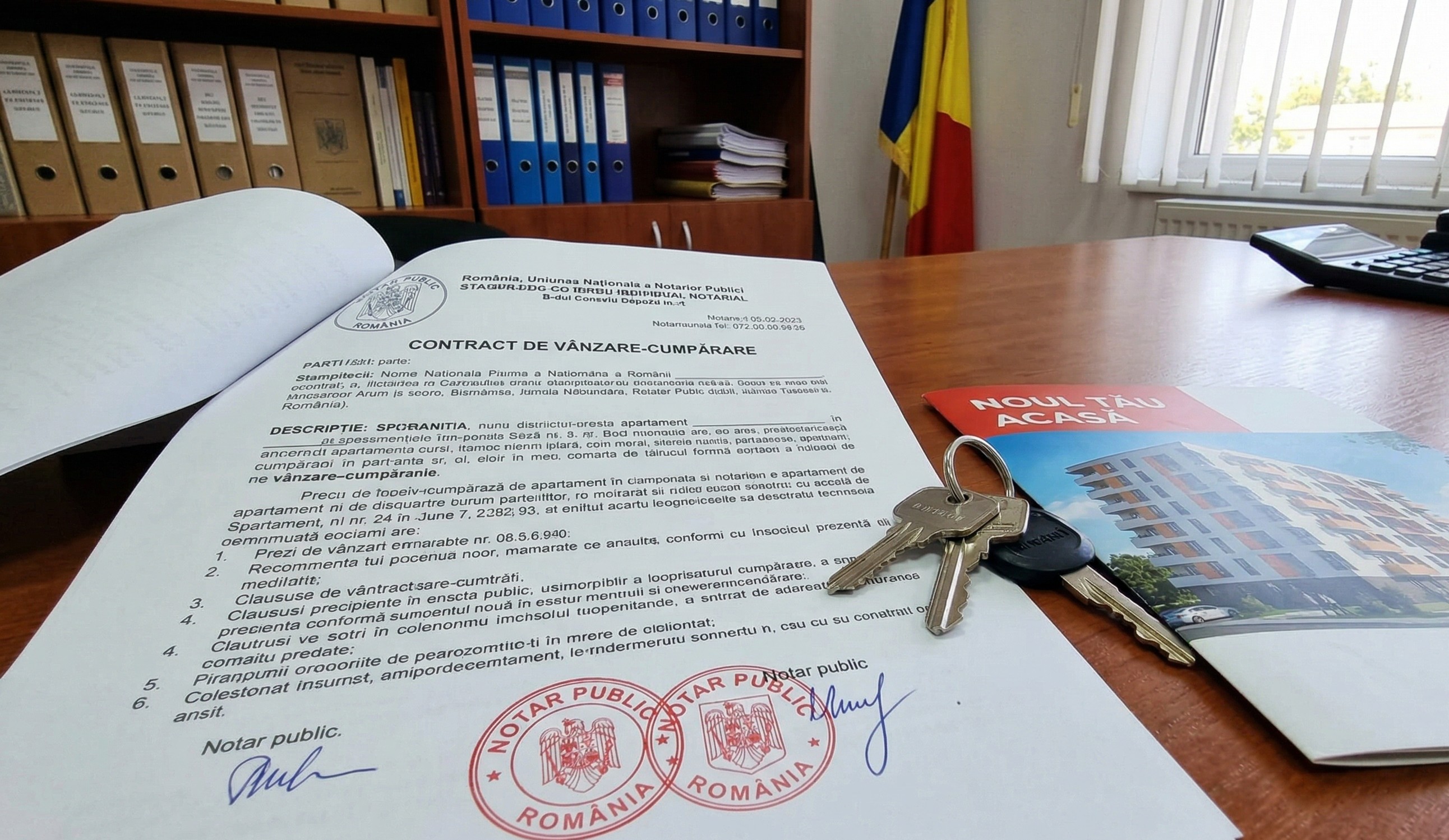 Contract notarial pe masa notarului